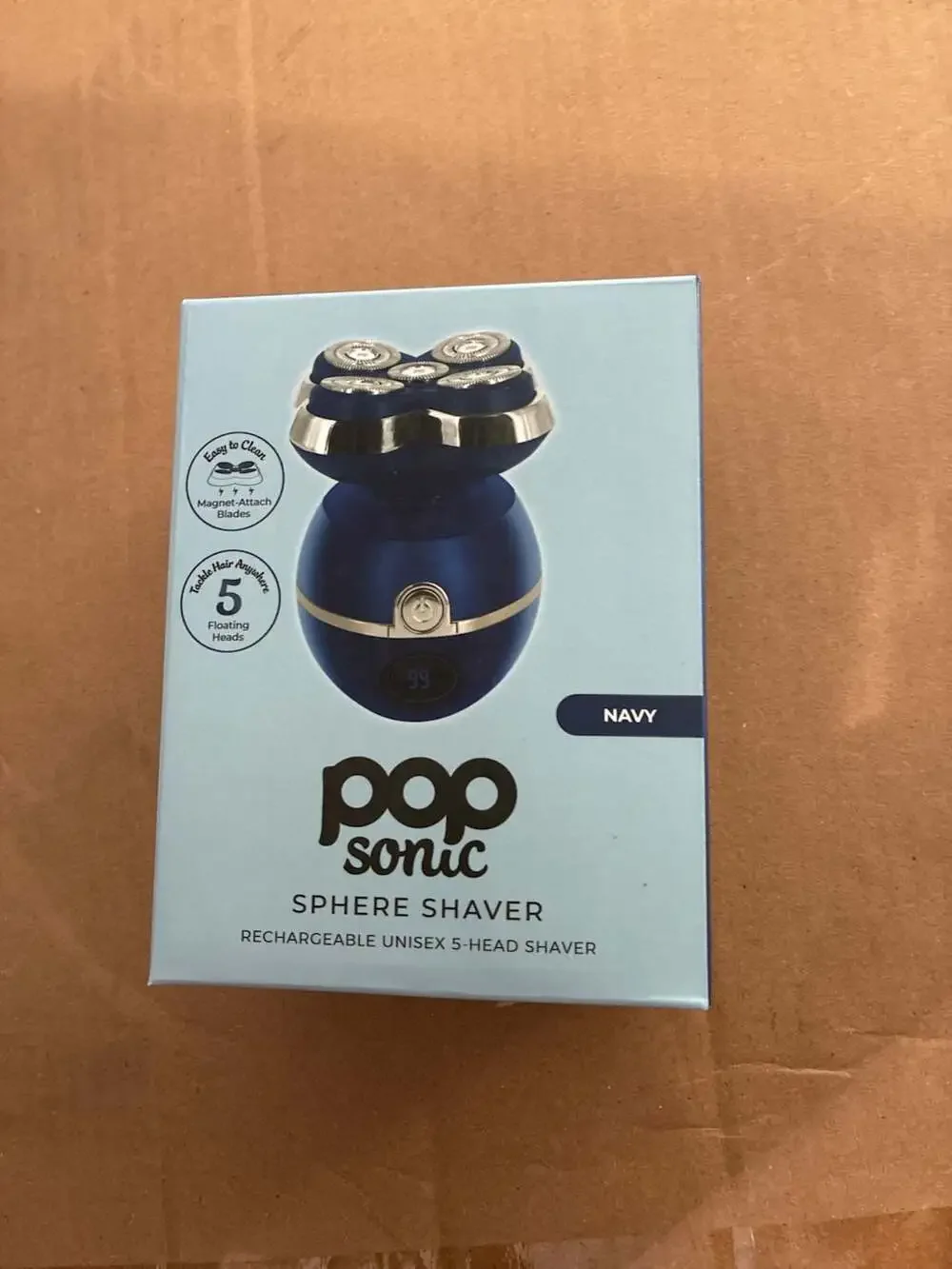 Pop Sonic Sphere Shaver Rechargeable Unisex 5-Head Shaver - Navy